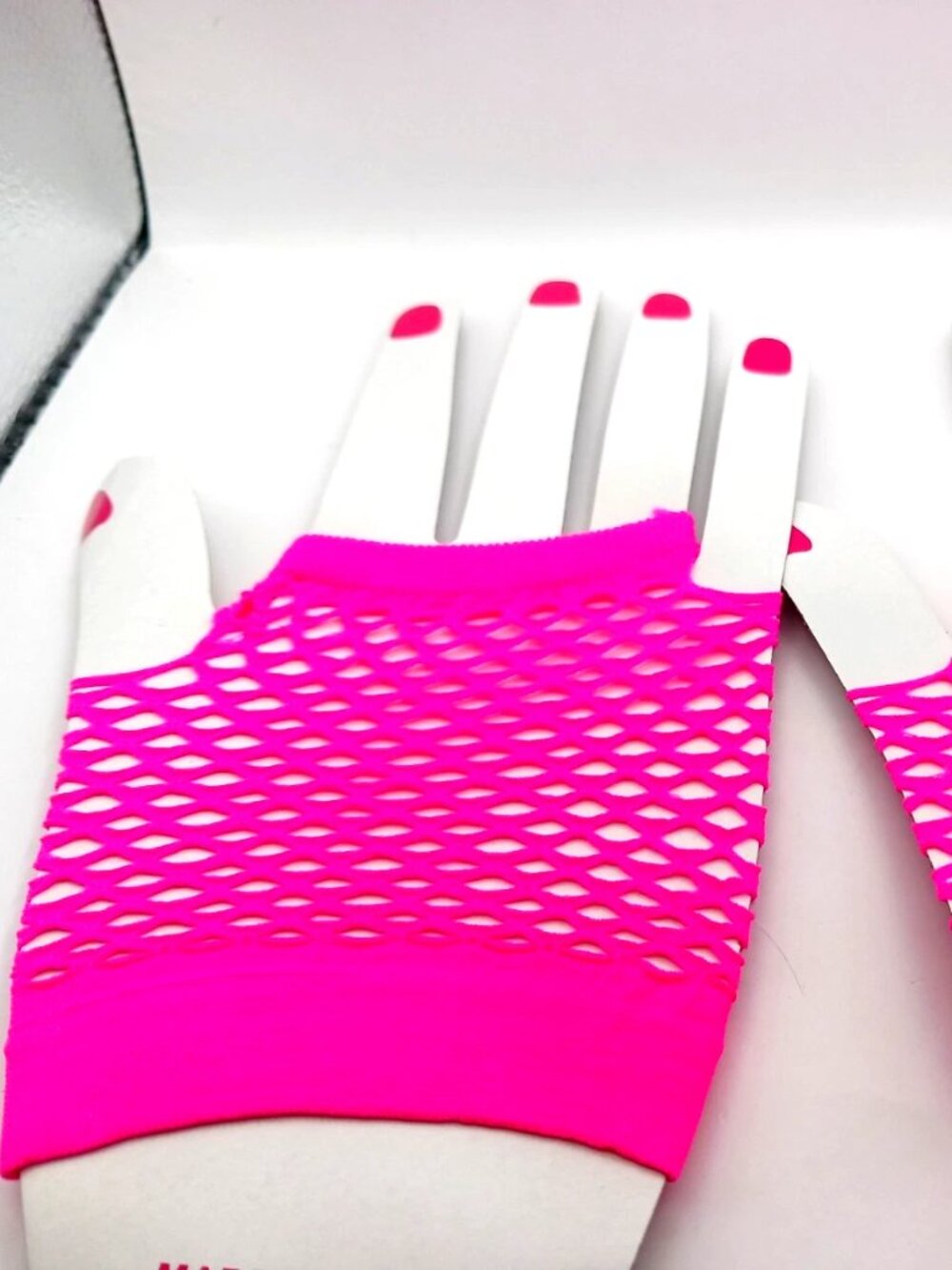 Womens Pink Fingerless Fishnet -Mesh Gloves  TWO Pair  New